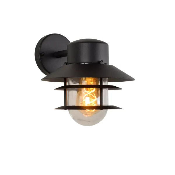 ZICO Wall light IP44 1x E27 - Black image 1