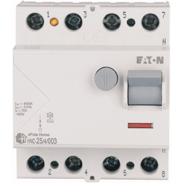 Residual current circuit breaker (RCCB), 25A, 4p, 30mA, type AC image 1