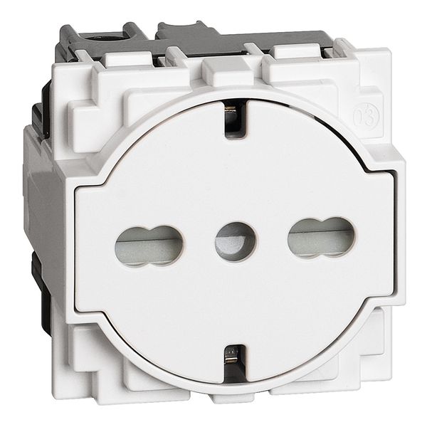 L.NOW-flat socket 16 A Ger-Ita std white image 1