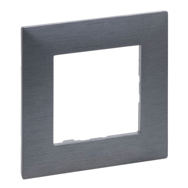 1-GANG PLATE BRUSHED MEDIUM GREY image 1