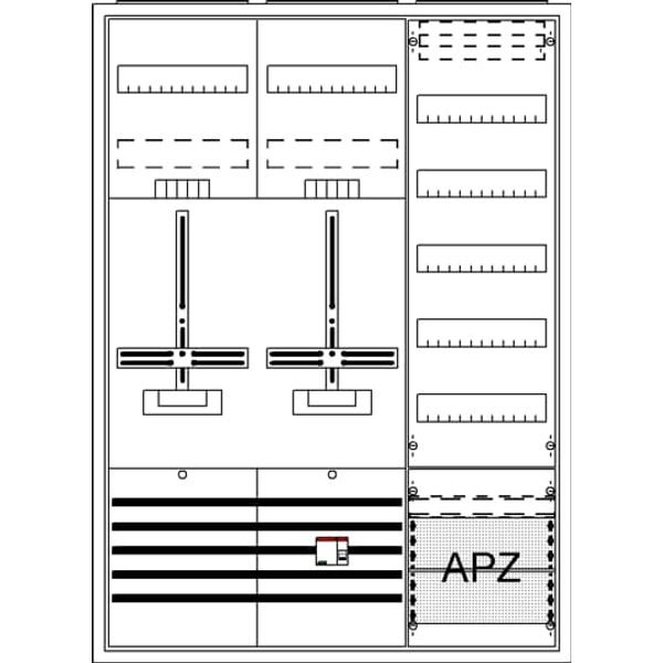 DA37BGL Meter board, Field width: 3, Rows: 57, 1100 mm x 800 mm x 215 mm, Isolated (Class II), IP31 image 29