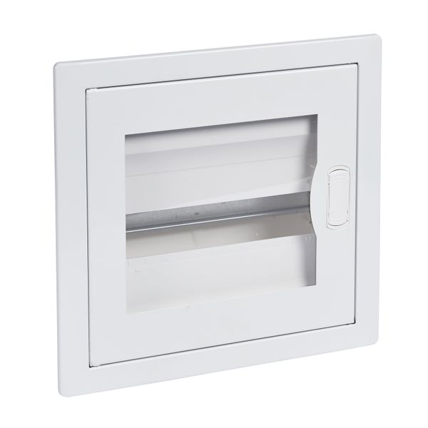Flush-mounting cabinet Nedbox - transparent door - 1 row - 12+2 modules image 1