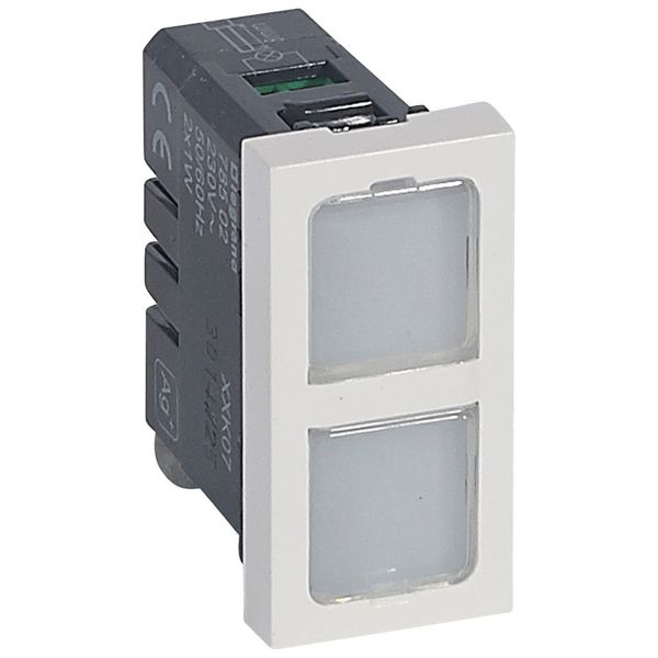 Indicator light Mosaic - 4 colour labels - double ind. 230 V- 1 mod-white antiB image 2