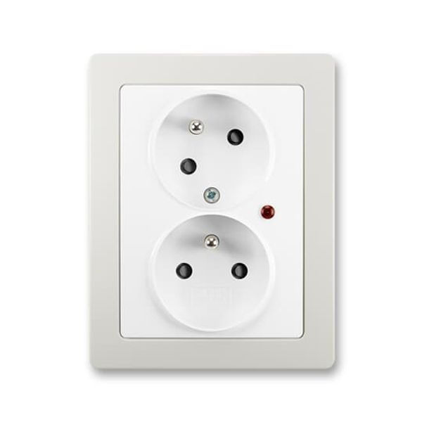 5593J-C02357 B1S1 Double socket outlet with earthing pins, shuttered, with turned upper cavity, with surge protection image 2