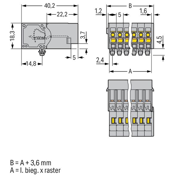 1-conductor male connector CAGE CLAMP® 4 mm² gray image 3