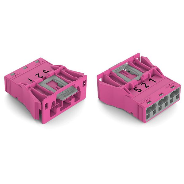 Snap-in plug 3-pole Cod. B pink image 2