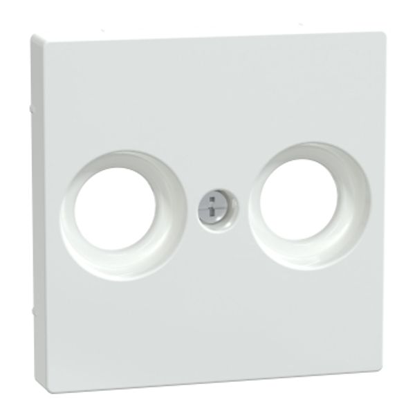 Central plate for antenna socket-outlets 2 holes, active white, glossy, System M image 2