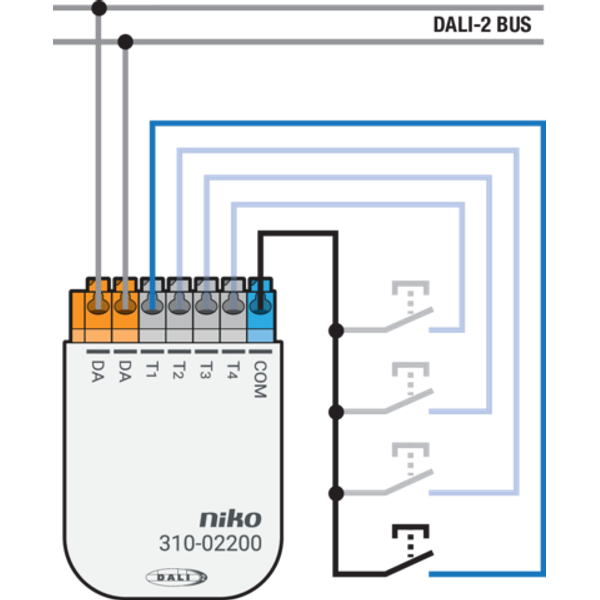 DALI-2 push-button interface with four potential-free inputs image 3