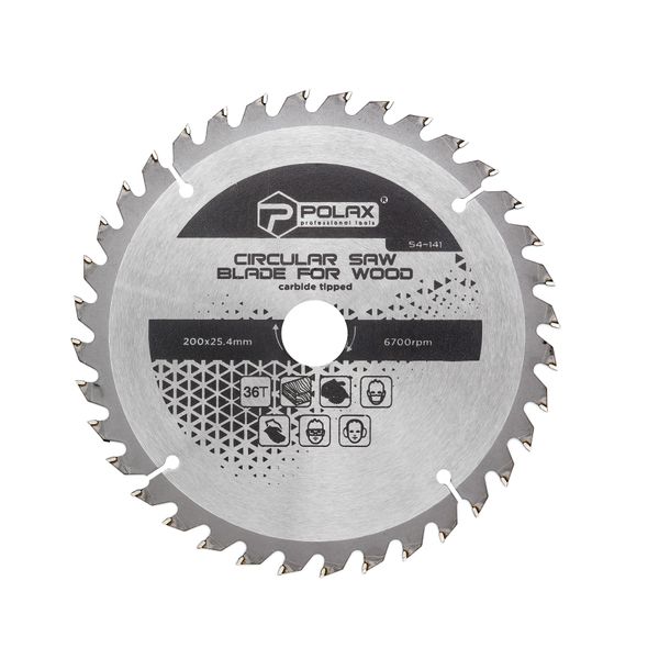 Circular saw blade for wood, carbide tipped 200x25.4, 36Т image 1