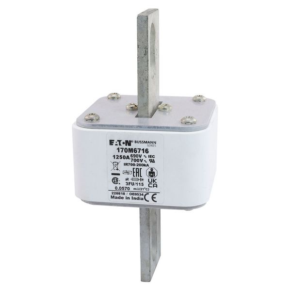 Fuse-link, high speed, 1250 A, AC 690 V, size 3, 67 x 92 x 155 mm, aR, IEC, UL image 7