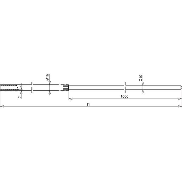 Tubular air-term. rod D 16mm L 2000mm AlMgSi F22 tapered to 10mm image 2