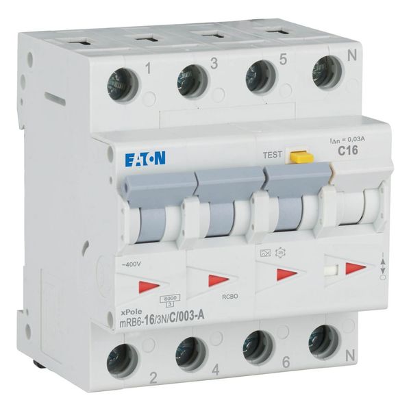 RCD/MCB combination, 16 A, 30 mA, MCB trip characteristic: C, 3p+N, RCD trip characteristic: A image 5