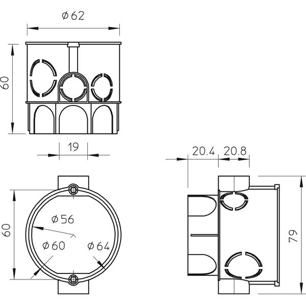 UG 60 VD Device/connection plug concealed ¨60mm, H60mm image 2