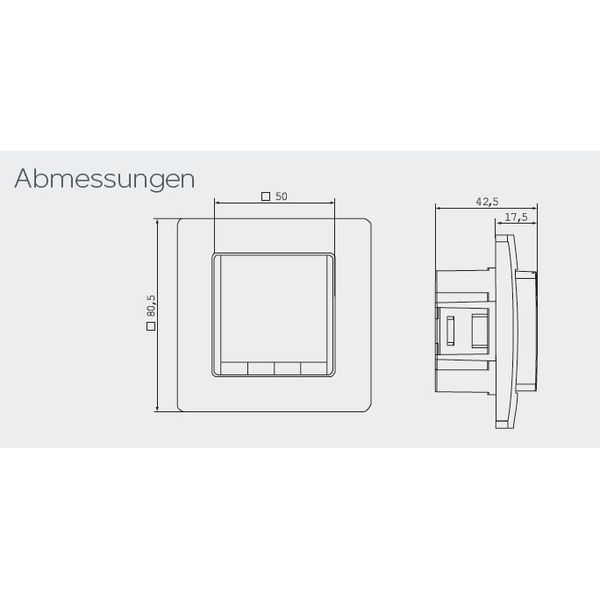 Concealed clock thermostat as a room controller with limiter function, AC 230V, 1 NO contact, 10 A, white backlighting image 3