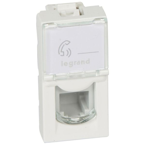 Telephone socket Mosaic - RJ11 - 4 contacts - 1 module - white image 1