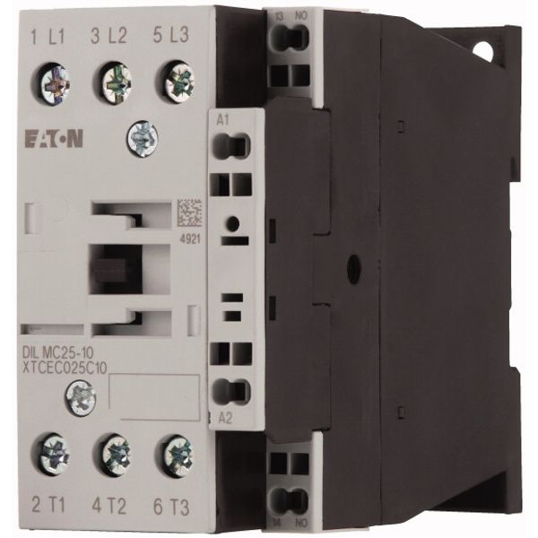 Contactor, 3 pole, 380 V 400 V 11 kW, 1 N/O, RDC 240: 200 - 240 V DC, DC operation, Spring-loaded terminals image 3