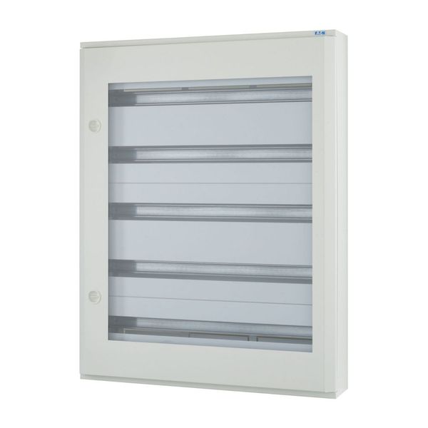 Complete surface-mounted flat distribution board with window, grey, 33 SU per row, 5 rows, type C image 2