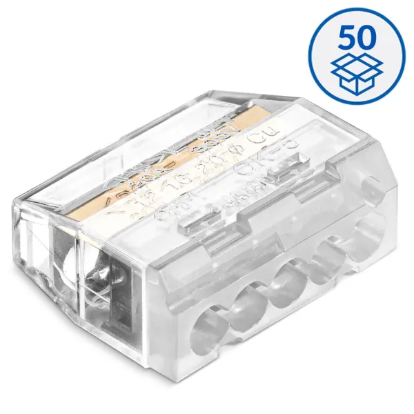 Push-in wire connector SCP5 transparent / grey (box 50 pcs) image 1