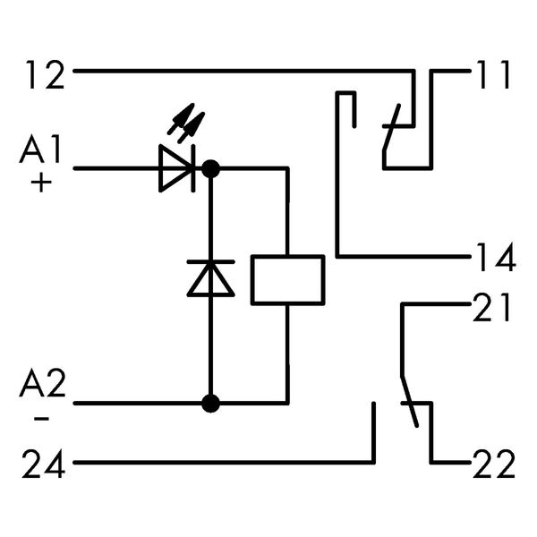 Relay module Nominal input voltage: 24 VDC 2 changeover contacts gray image 3