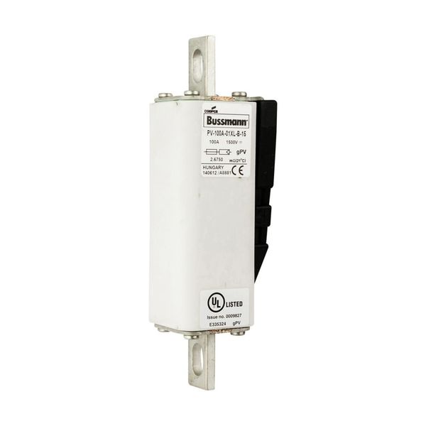 Fuse-link, high speed, 100 A, DC 1500 V, 01XL, 43 x 193 mm, gPV, IEC, UL, with indicator, bolted image 11