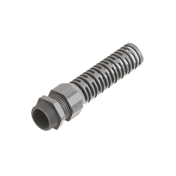 Cable gland, spiral, PG11, 5-10mm, PA6, light grey RAL7035, IP68 image 1