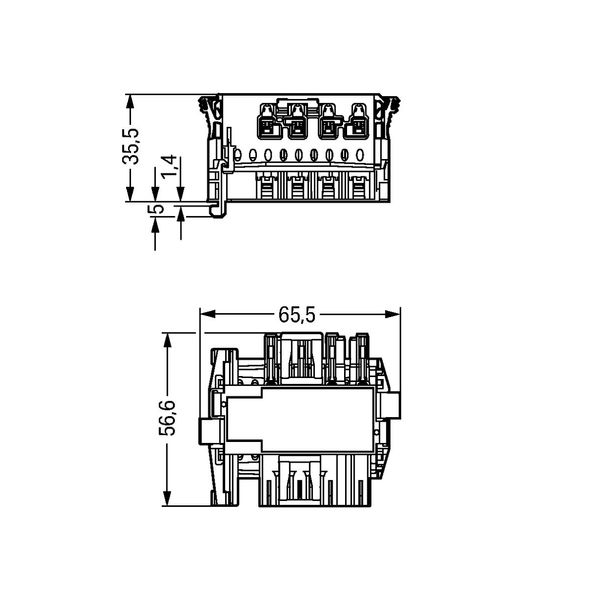 Linect® T-connector 4-pole Cod. A white image 3