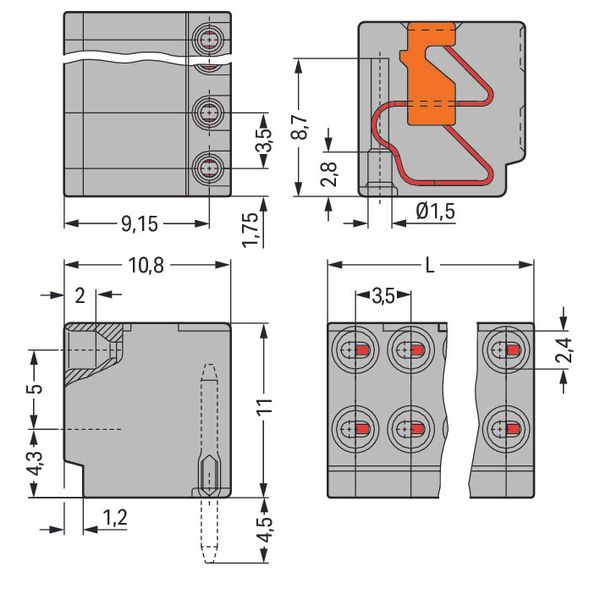 252-308 2-conductor female connector; push-button; PUSH WIRE® image 4