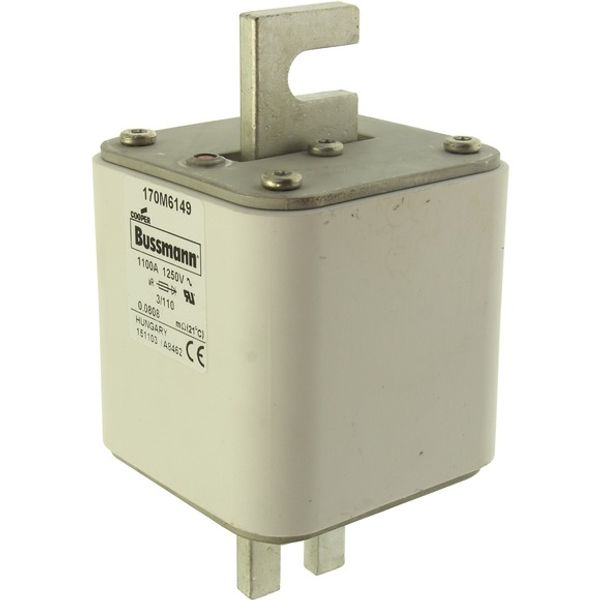 Fuse-link, high speed, 1100 A, AC 1250 V, size 3, 76 x 90 x 139 mm, aR, DIN, IEC, single indicator image 3