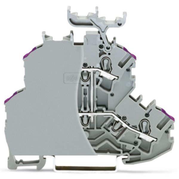 Double-deck terminal block 4-conductor through terminal block with end image 1