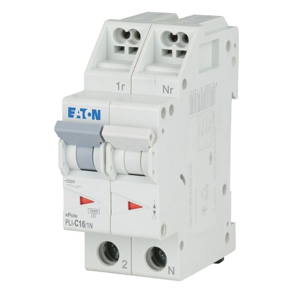 Miniature circuit breaker (MCB) with plug-in terminal, 16 A, 1p+N, characteristic: C image 1