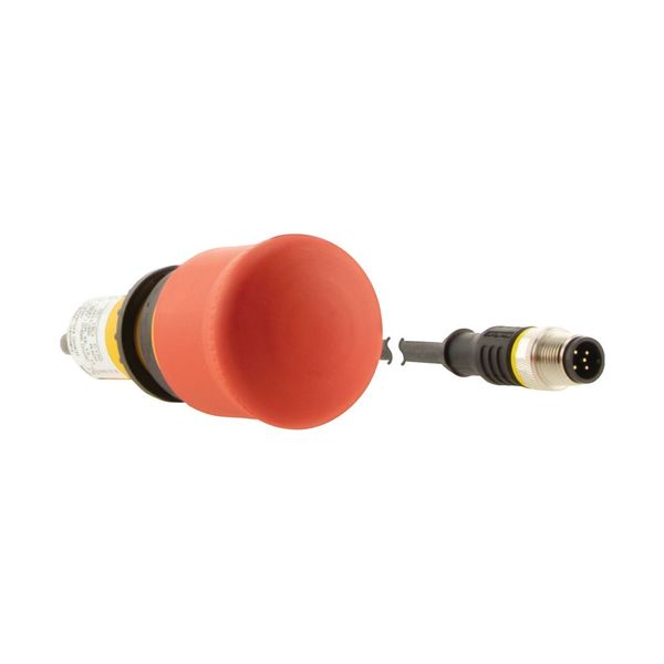 Emergency stop/emergency switching off pushbutton, Mushroom-shaped, 38 mm, Pull-to-release function, 2 NC, Cable (black) with M12A plug, 5 pole, 0.2 m image 10