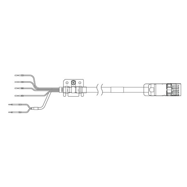 1S series servo motor power cable, 3 m, with brake, 400 V: 4 kW to 5.5 image 3