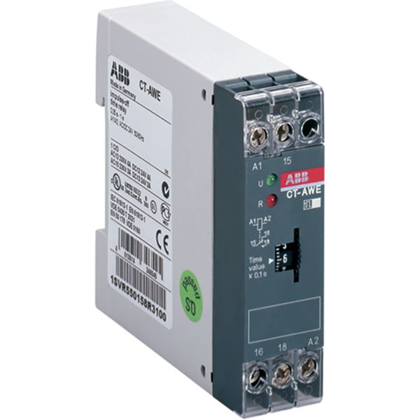 CT-AWE Time relay, impulse-OFF 1c/o, 0.05-1s, 110-130VAC,w/o aux.supply image 1