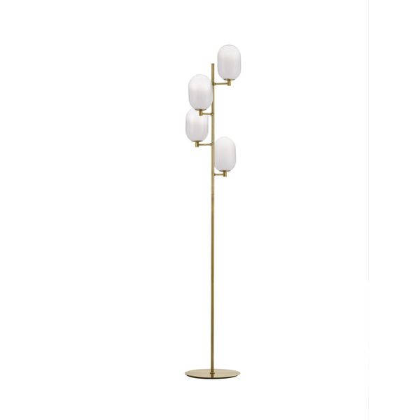 Brass Gold Metal Gradient White Glass LED G9 4x5 Watt 230 Volt IP20 Bulb Excluded Cable Length: 190 cm D: 28 W: 52.8 H: 165 cm image 1