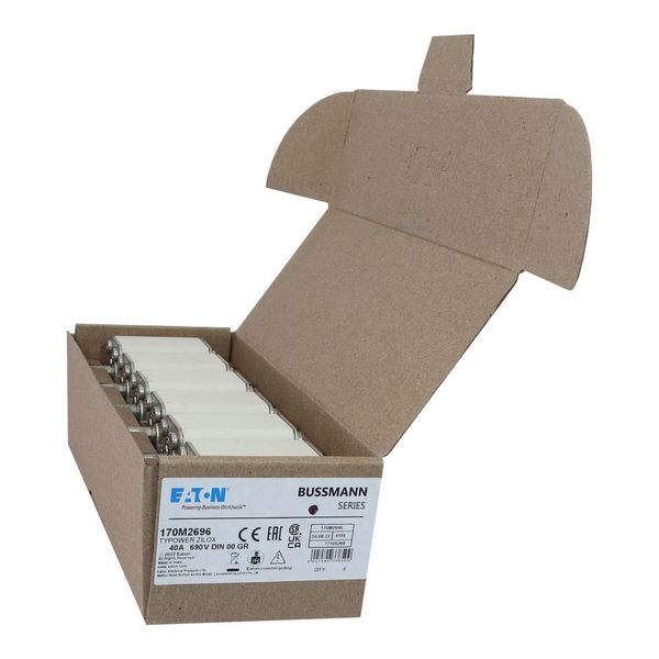 Fuse-link, high speed, 40 A, AC 690 V, DIN 00, 30 x 60 x 79 mm, gR, DIN, IEC, single indicator image 15