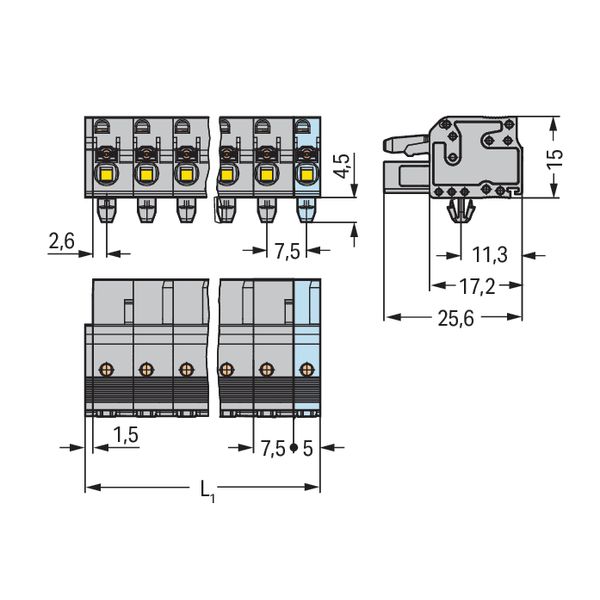 2231-207/008-000 1-conductor female connector; push-button; Push-in CAGE CLAMP® image 4