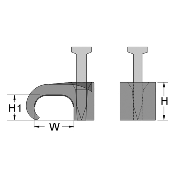 Nail clips for round cables 4 x 6 transparent image 3