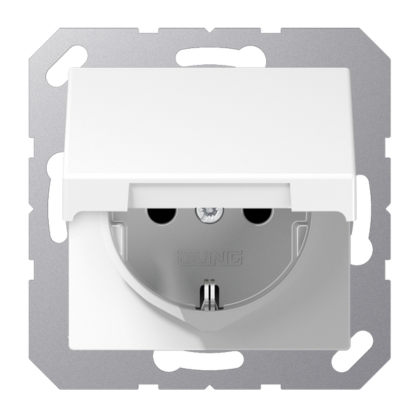 SCHUKO® socket with hinged lid A1520NBFKLWW image 1