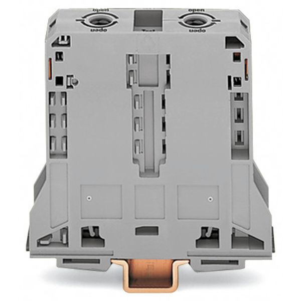 2-conductor through terminal block 95 mm² lateral marker slots gray image 2