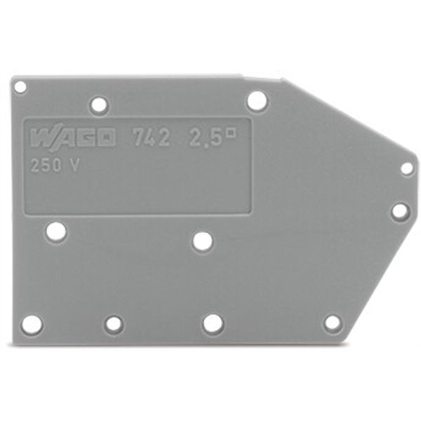 End plate snap-fit type 1.5 mm thick gray image 3