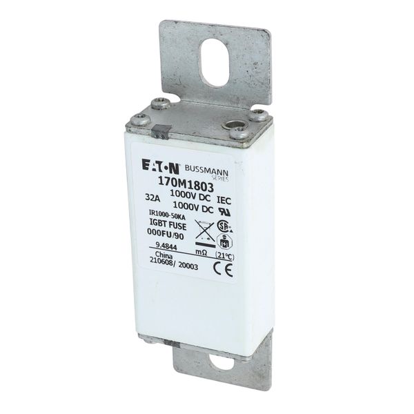 Fuse-link, high speed, 32 A, DC 1000 V, size 000, 24 x 36 x 115 mm, aR, IEC image 2