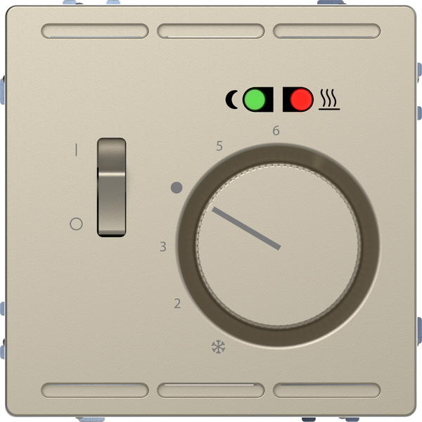 Floor thermostat 230 V with switch and central plate, sahara, System Design image 4