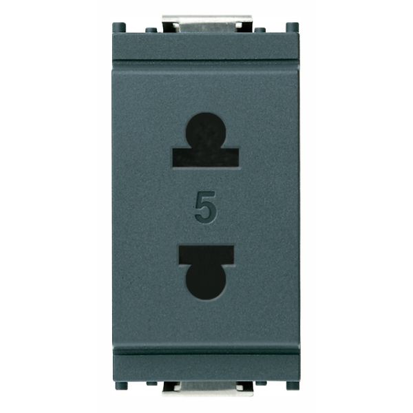 2P 15A USA+EU ø4,8mm outlet grey image 1