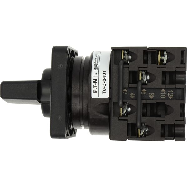 Reversing switches, T0, 20 A, flush mounting, 3 contact unit(s), Contacts: 5, 60 °, maintained, With 0 (Off) position, 1-0-2, Design number 8401 image 19