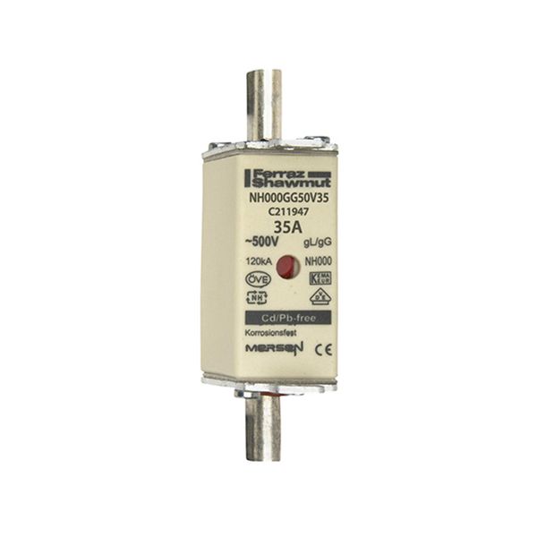 Fuse-link NH000 gG 500VAC 35A live tags Double indicator image 1