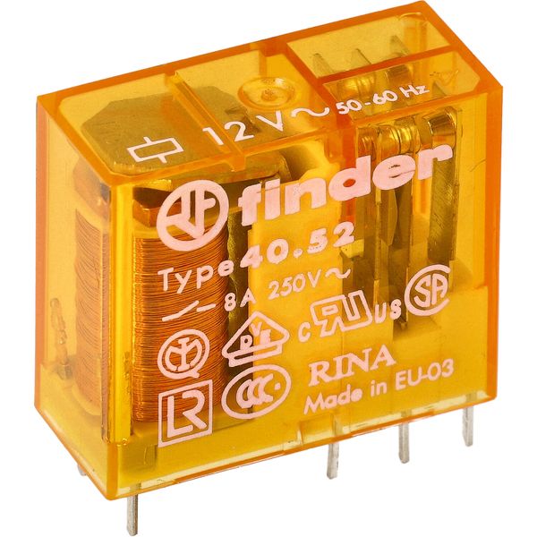 PCB/Plug-in Rel. 5mm.pinning 2CO 8A/12VAC/Agni (40.52.8.012.0000) image 3