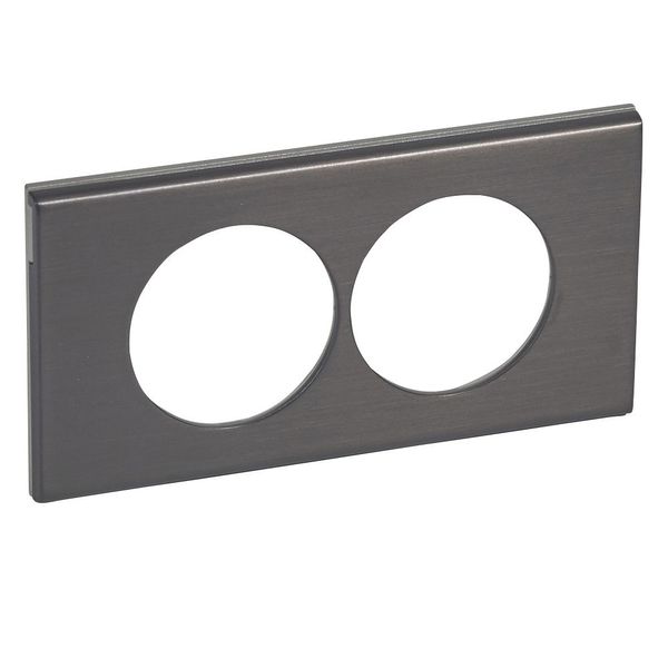 2 GANG 57MM PLATE BLACK NICKEL image 1