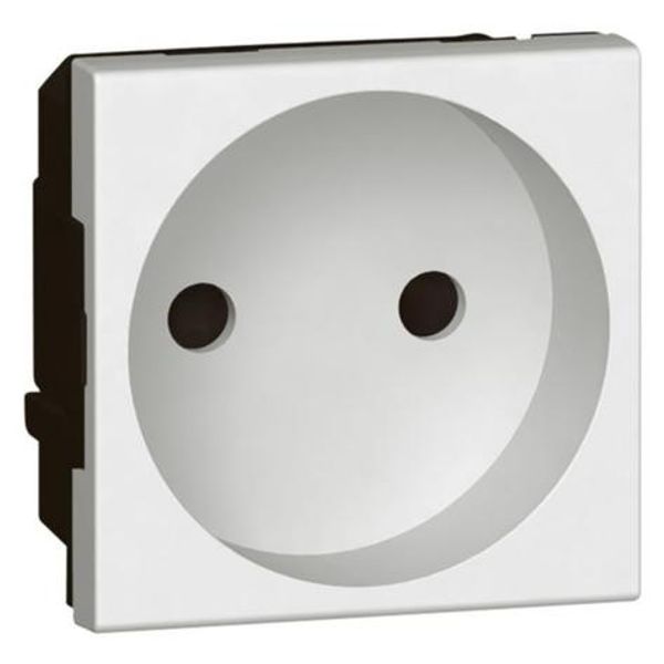 Socket Arteor - French - 2P shuttered - 10/16 A - 2 modules - white image 1