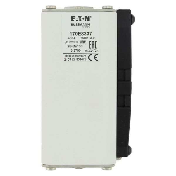 Fuse-link, high speed, 400 A, DC 750 V, size 2, 59 x 77 x 130 mm, gR, IEC, single indicator image 20