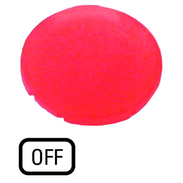 Button lens, flat red, OFF image 1